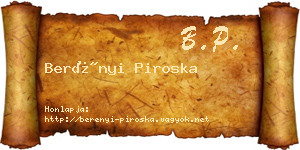 Berényi Piroska névjegykártya