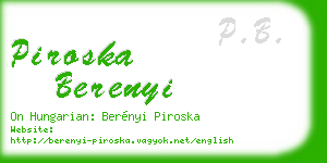 piroska berenyi business card