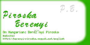 piroska berenyi business card